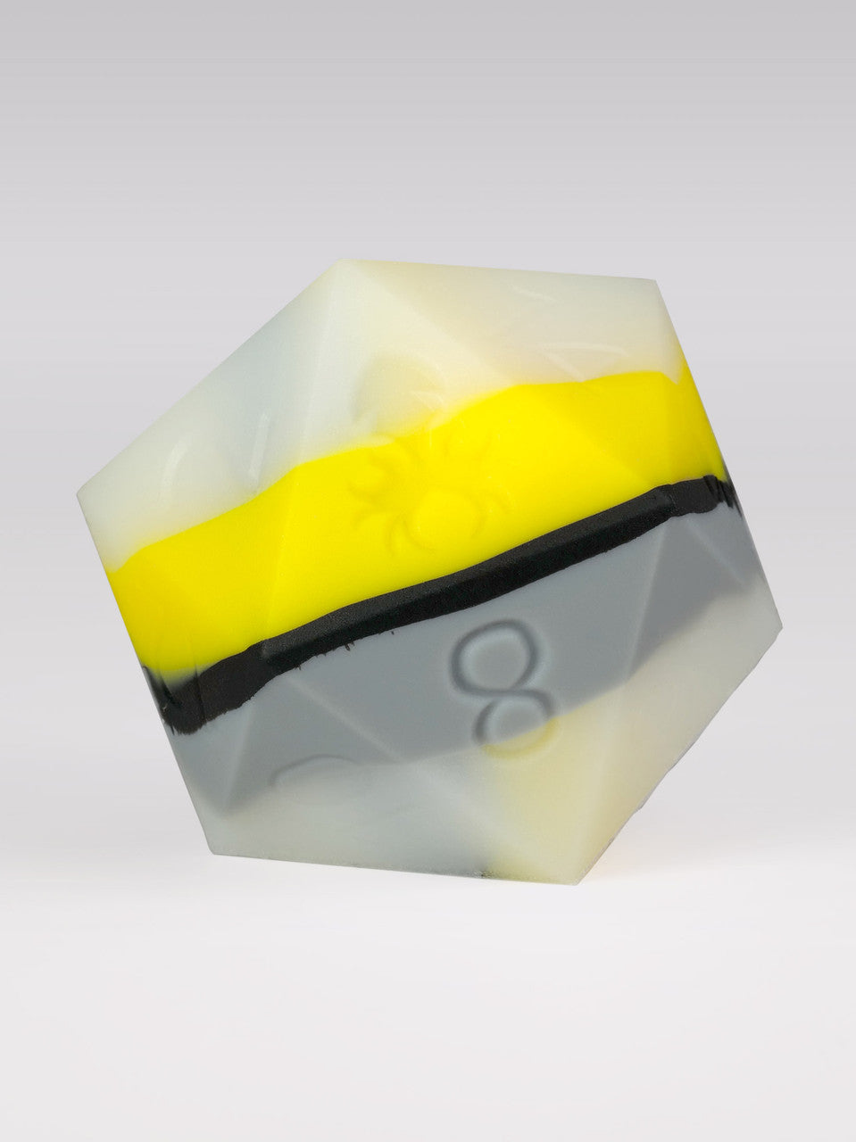 Yellow/Grey Glow in the Dark 50mm Silicone D20